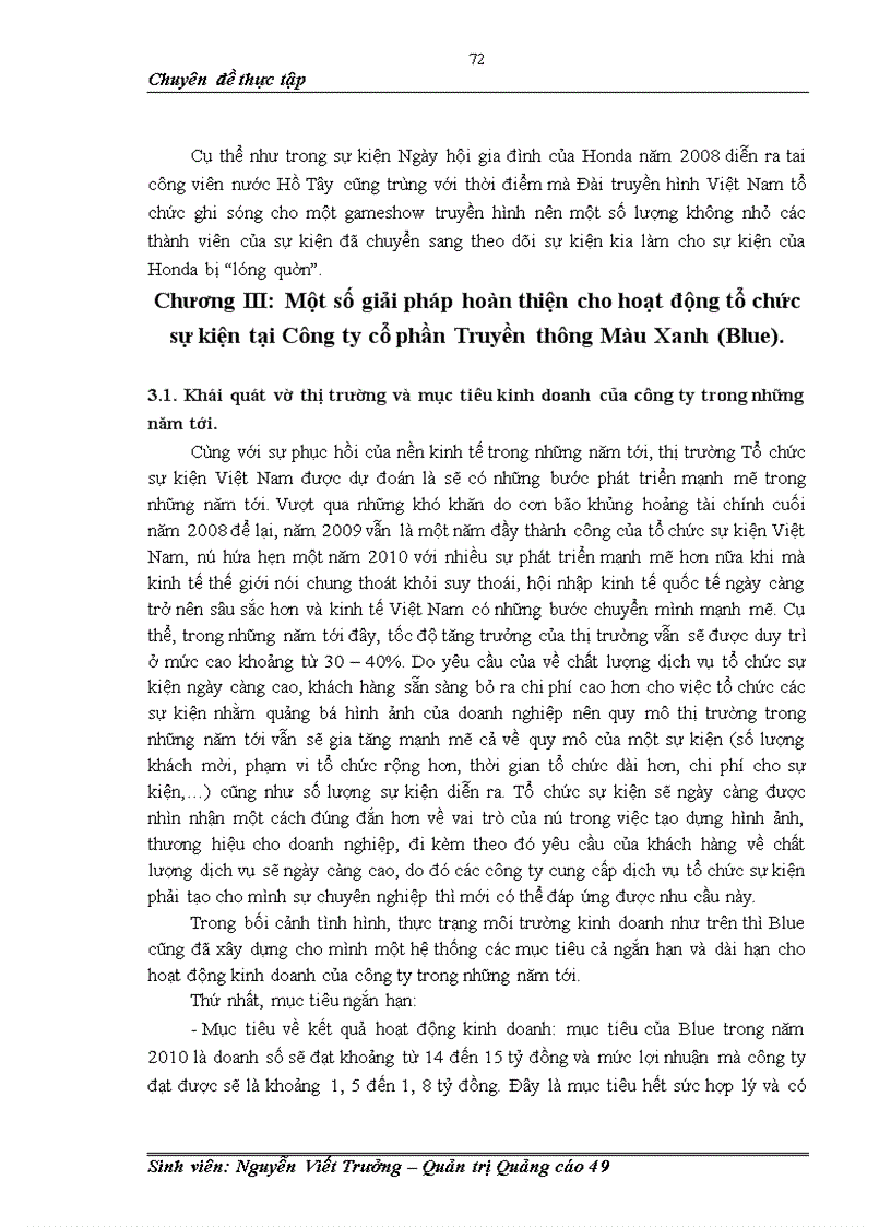 image for page Hoạt động tổ chức sự kiện tại Công ty Cổ phần Truyền thông Màu Xanh Blue Communication Thực trạng và giải pháp 1