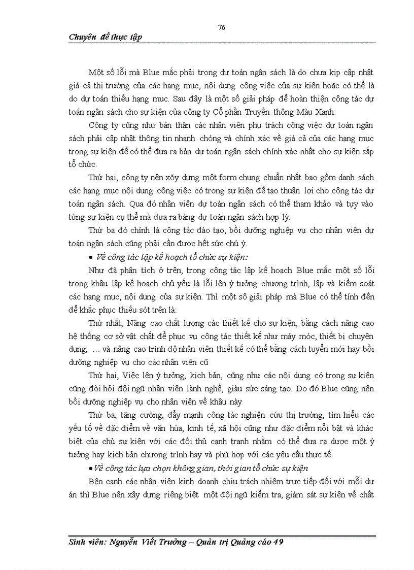image for page Hoạt động tổ chức sự kiện tại Công ty Cổ phần Truyền thông Màu Xanh Blue Communication Thực trạng và giải pháp 1