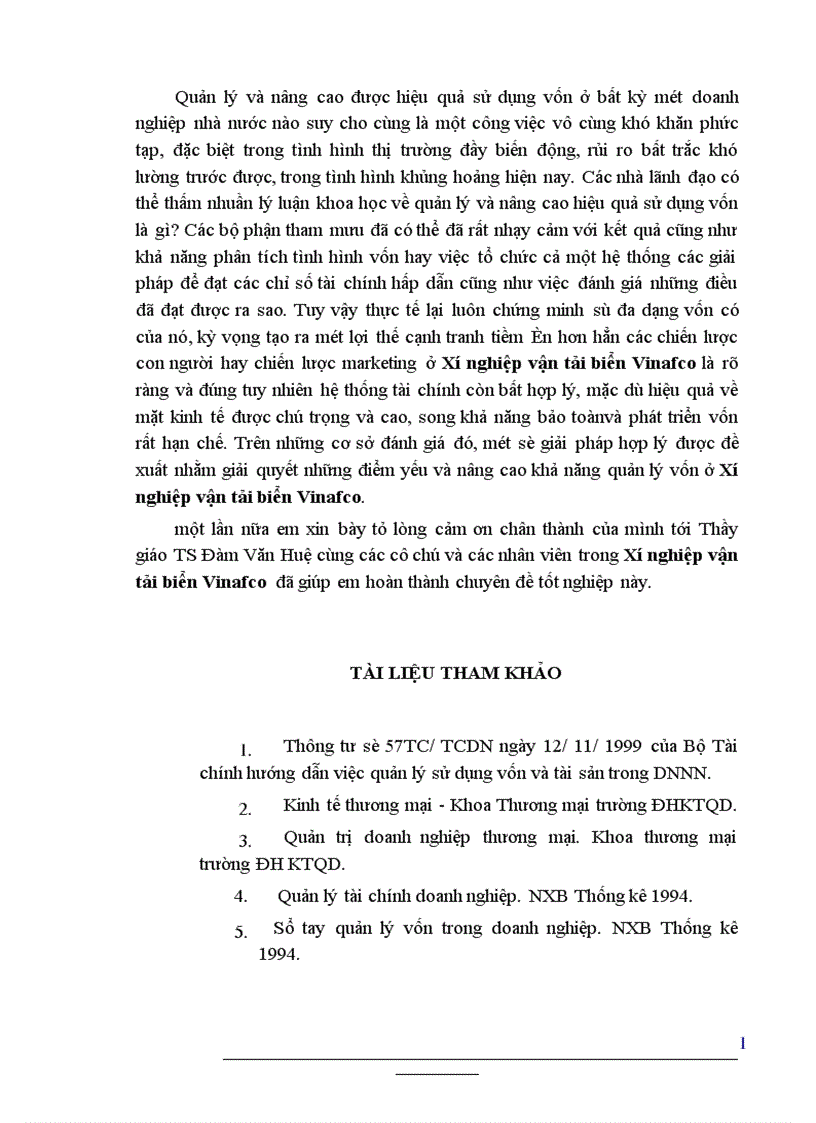 image for page Giải pháp nâng cao hiệu quả sử dụng vốn kinh doanh ở Xí Nghiệp Vận Tải Biển Vinafco 1