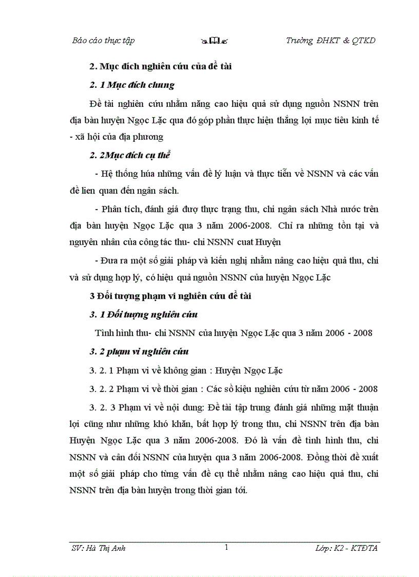 Đánh giá tình hình thu chi ngân sách Nhà nước trên địa bàn huyện Ngọc Lặc qua 3 năm 2006 2008