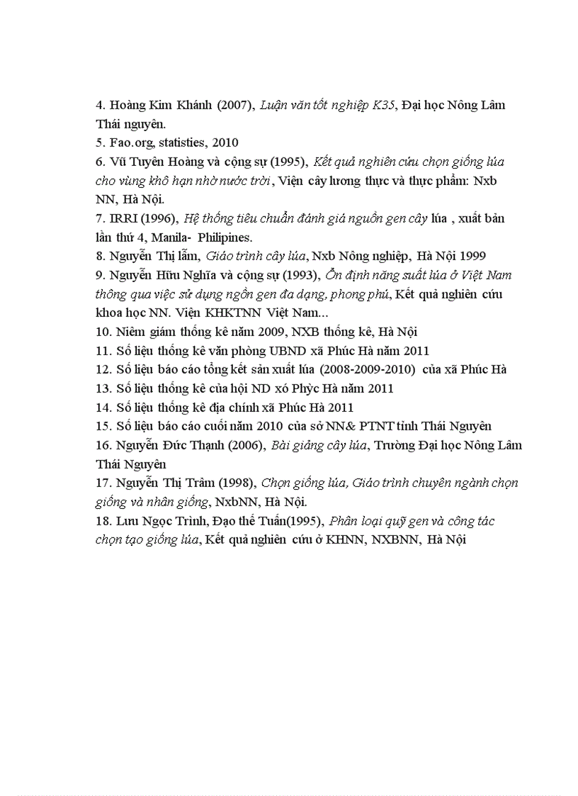 image for page Điều tra đánh giá tình hình sản xuất lúa tại xã Phúc Hà Thành phố Thái Nguyên Tỉnh Thái Nguyên
