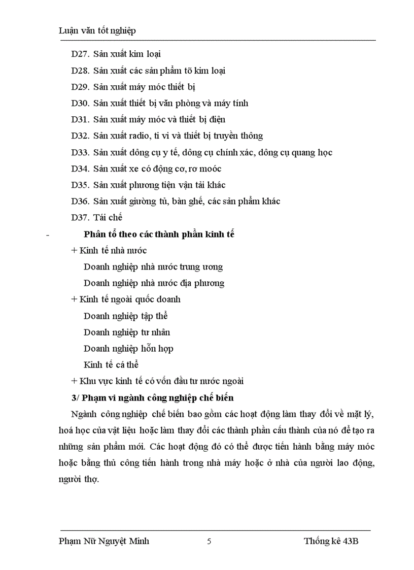 image for page Vận dụng một số phương pháp thống kê phân tích kết quả sản xuất kinh doanh của ngành Công nghiệp Chế biến Việt Nam thời kỳ 1997 2004