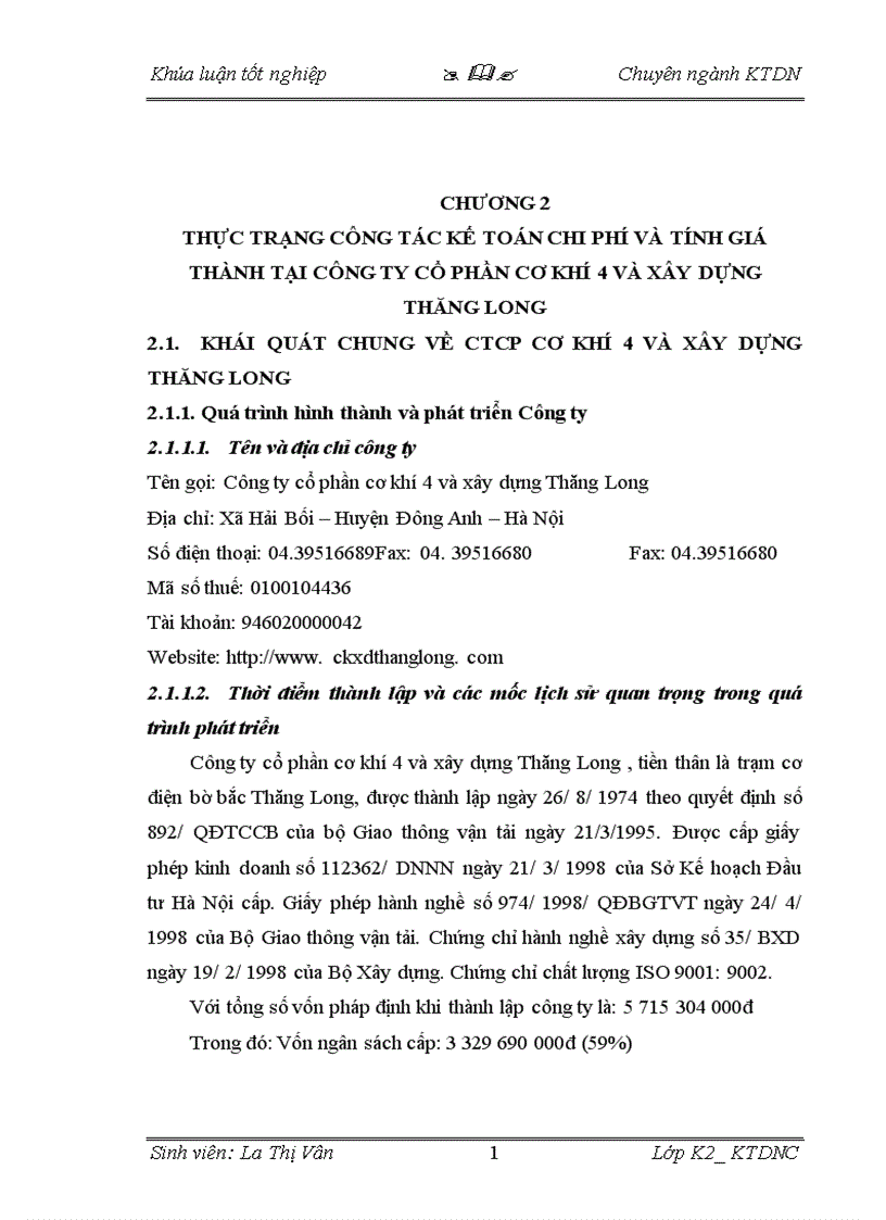 image for page Tình hình tổ chức công tác kế toán tập hợp chi phí sản xuất và tính giá thành sản phẩm ở Công ty cổ phần Cơ khí