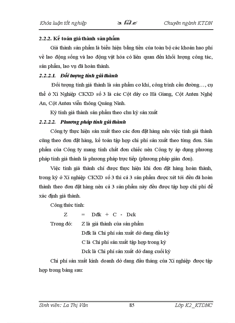 image for page Tình hình tổ chức công tác kế toán tập hợp chi phí sản xuất và tính giá thành sản phẩm ở Công ty cổ phần Cơ khí