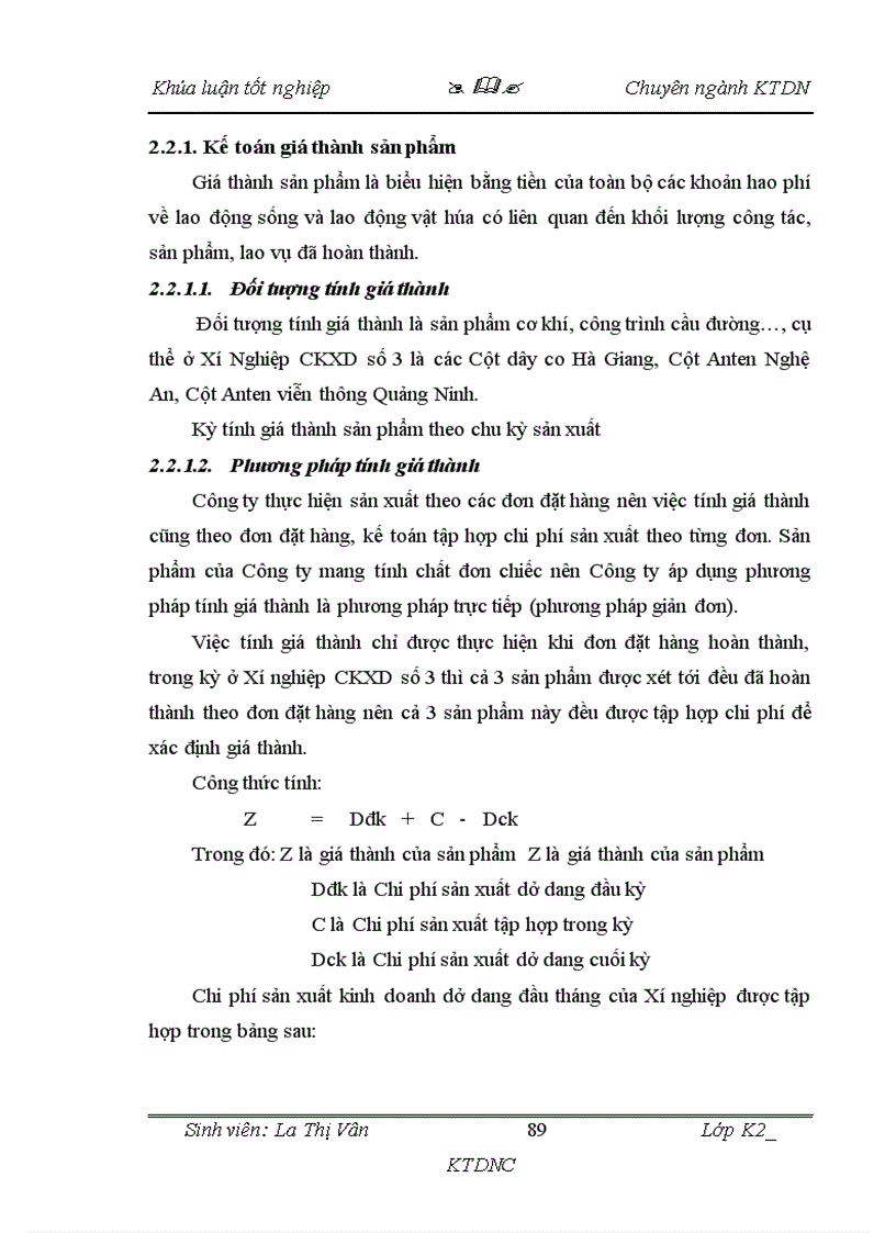 image for page Tình hình tổ chức công tác kế toán tập hợp chi phí sản xuất và tính giá thành sản phẩm ở Công ty cổ phần Cơ khí