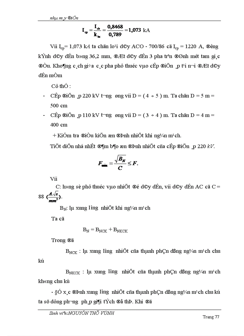 image for page Chọn sơ đồ và thiết bị điện cho tự dùng