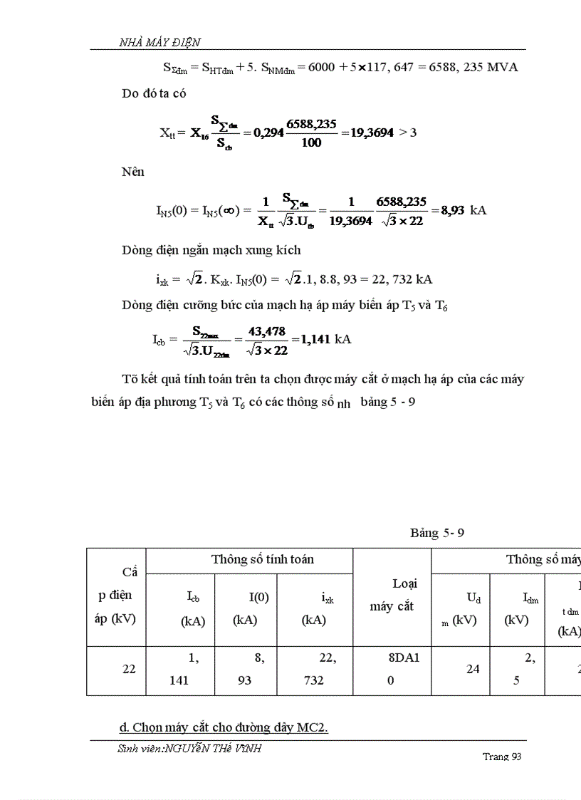 image for page Chọn sơ đồ và thiết bị điện cho tự dùng