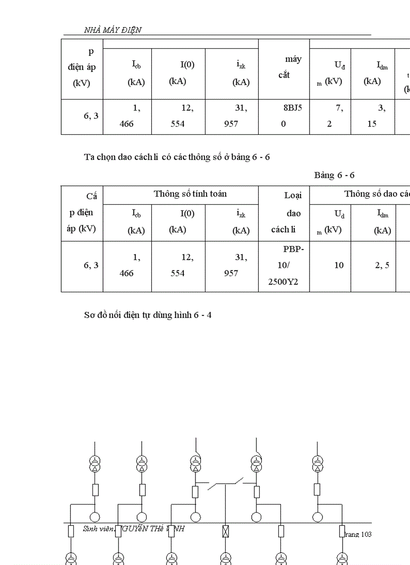 image for page Chọn sơ đồ và thiết bị điện cho tự dùng