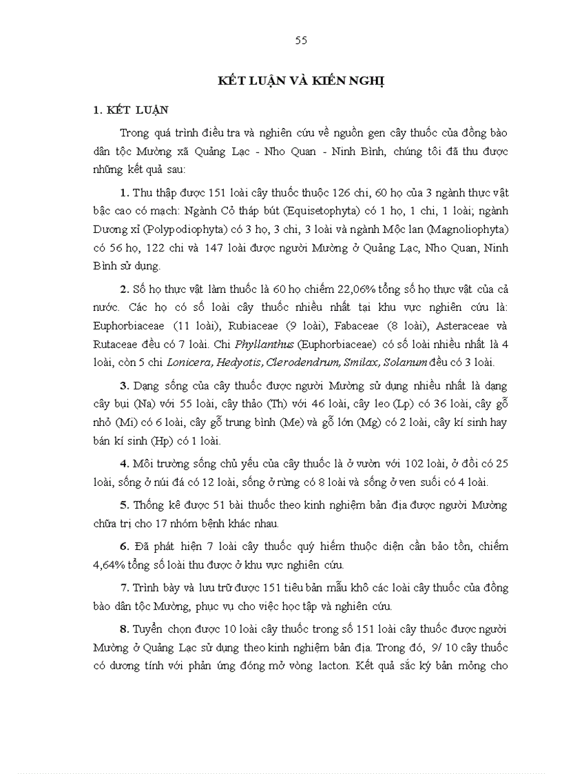 image for page Nghiên cứu tính đa dạng nguồn gen cây thuốc được sử dụng theo kinh nghiệm bản địa của người Mường ở xã Quảng Lạc huyện Nho Quan tỉnh Ninh Bình