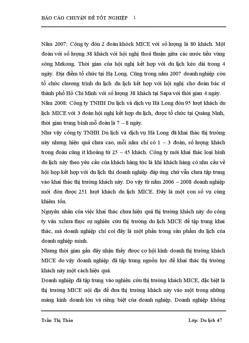 image for page Xây dựng và tổ chức thực hiện một vài chương trình du lịch đặc trưng dành cho đối tượng khách du lịch MICE tại công ty TNHH Du lịch và dịch vụ Hà Long