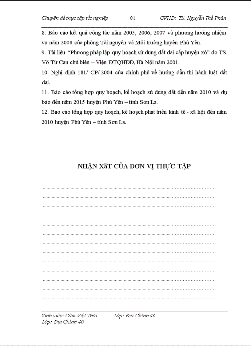 image for page Tình hình quản lý sử dụng đất trên địa bàn huyện Phù Yên tỉnh Sơn La