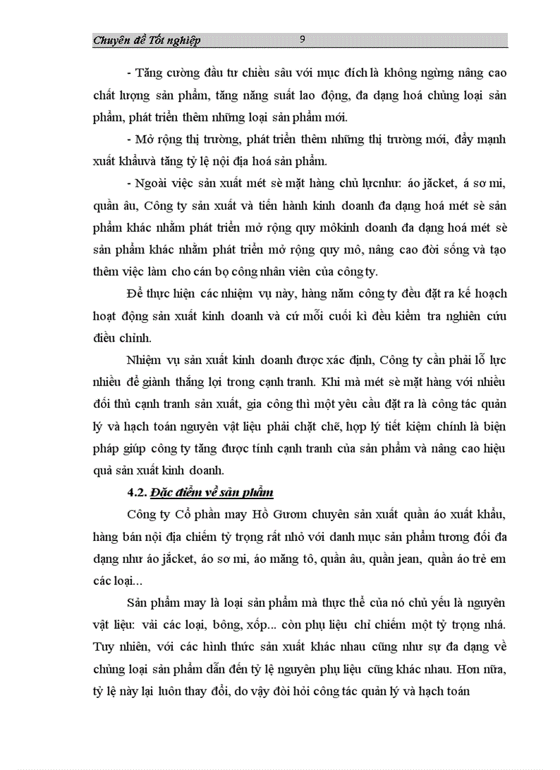 image for page Tổ chức công tác hạch toán nguyên vật liệu ở Công ty Cổ phần may Hồ Gươm 1