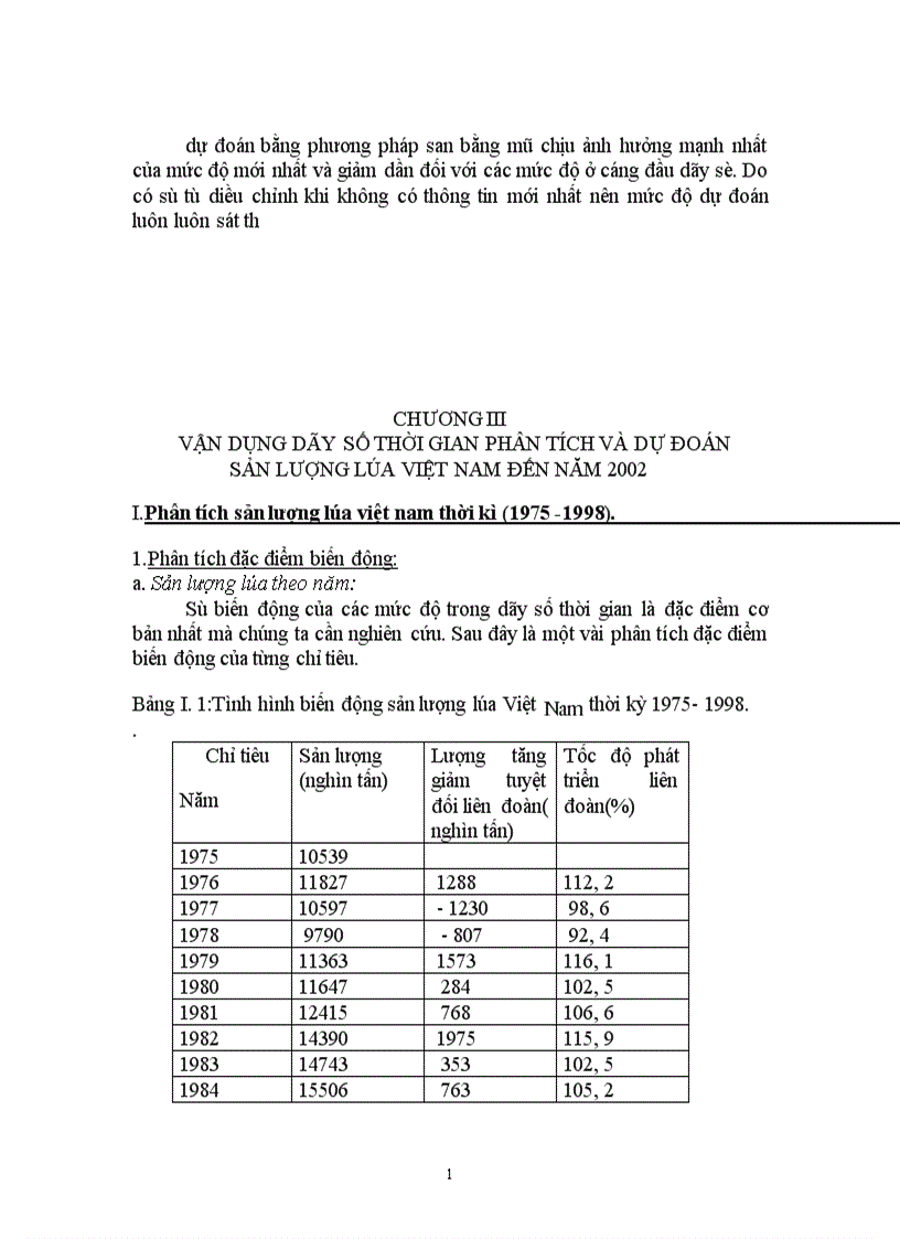image for page Vận dụng phương pháp dãy số thời gian phân tích và dợ đoán sản lượng lúa việt nam đến năm 2002 1