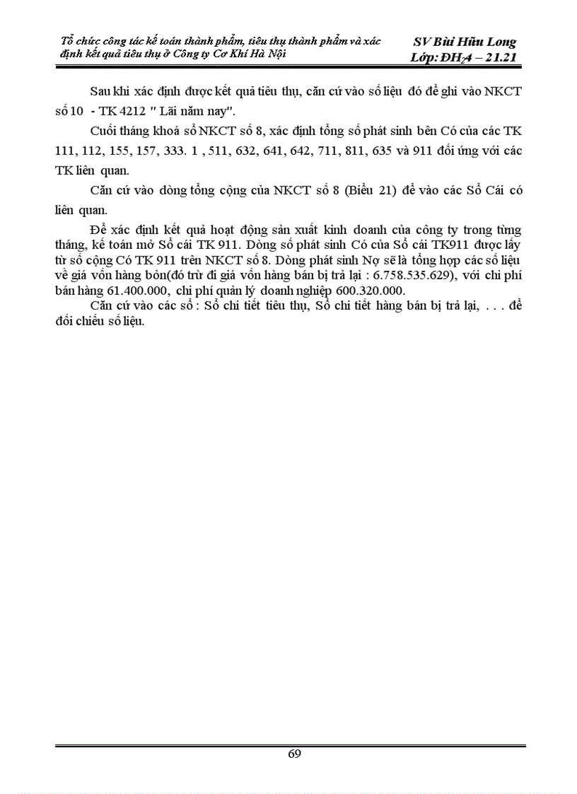 image for page Tổ chức công tác kế toán thành phẩm và tiêu thụ thành phẩm và xác định kết quả tiêu thụ ở công ty cơ khí Hà Nội 1