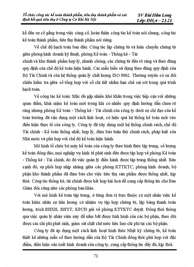 image for page Tổ chức công tác kế toán thành phẩm và tiêu thụ thành phẩm và xác định kết quả tiêu thụ ở công ty cơ khí Hà Nội 1