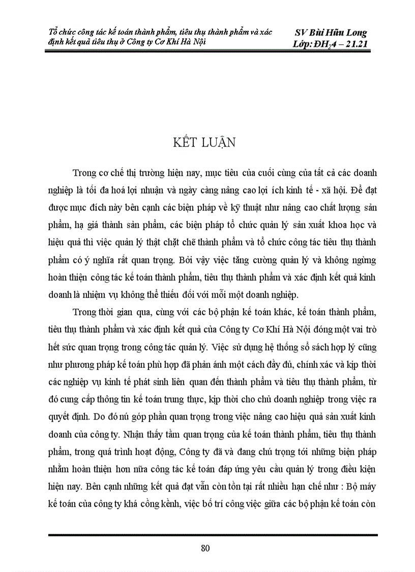 image for page Tổ chức công tác kế toán thành phẩm và tiêu thụ thành phẩm và xác định kết quả tiêu thụ ở công ty cơ khí Hà Nội 1