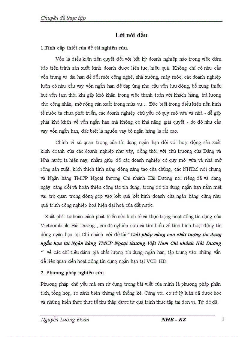 image for page Giải pháp nâng cao chất lượng tín dụng ngắn hạn tại Ngân hàng TMCP Ngoại thương Việt Nam Chi nhánh Hải Dương