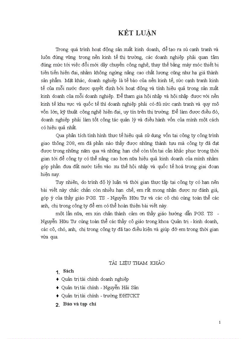 image for page Một số giải pháp nhằm nâng cao hiệu quả sử dụng vốn tại Công ty công trình giao thông 208 thuộc tổng giao thông 4 Bộ Giao Thông Vận tải