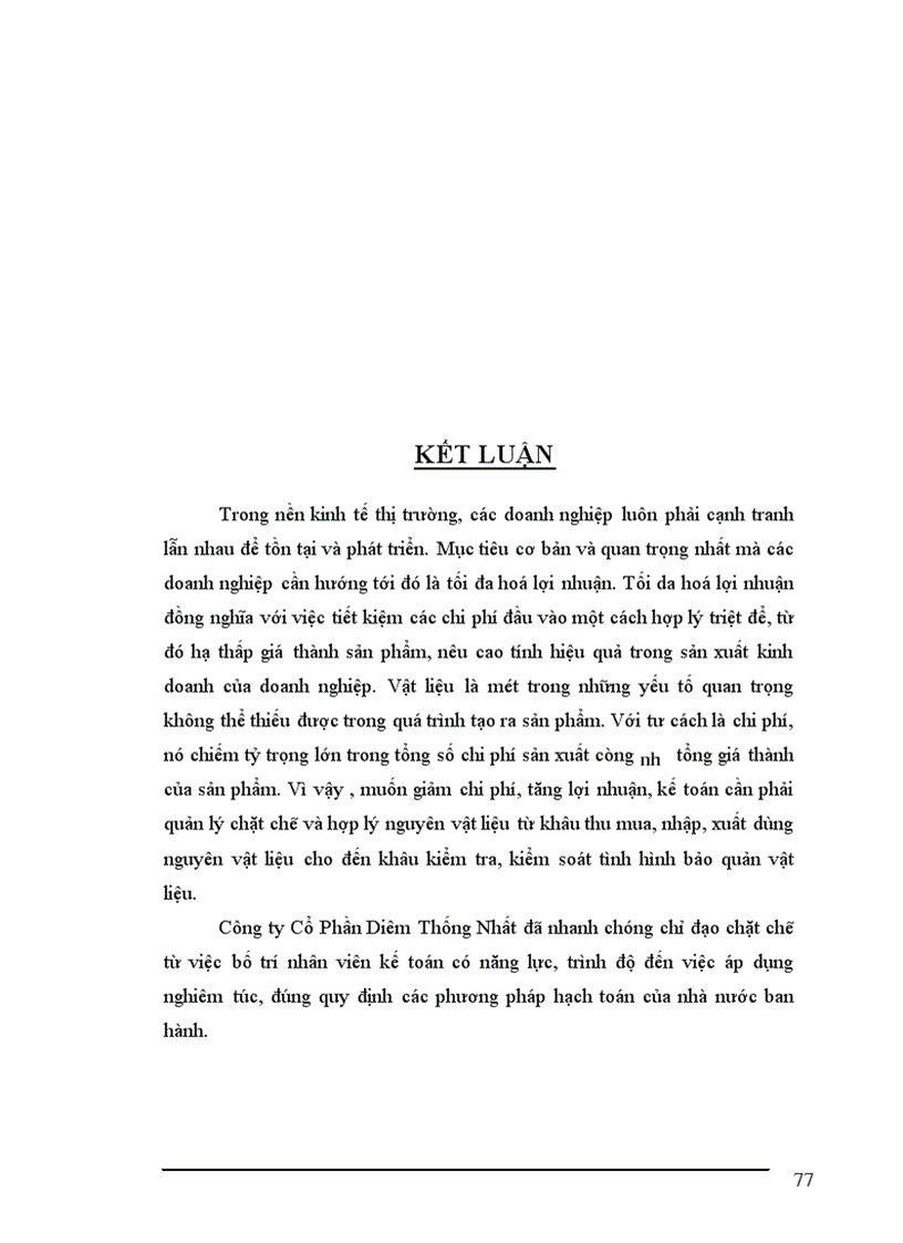 image for page Công tác hạch toán nguyên vật liệu tại Công ty Cổ Phần Diêm Thống Nhất 1