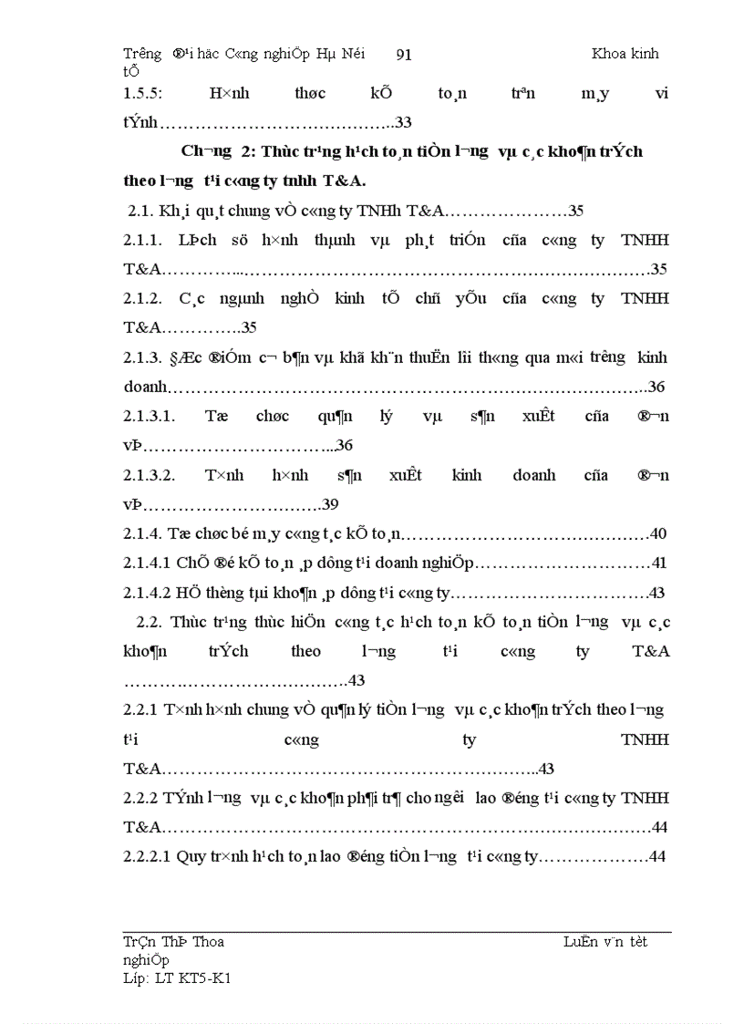 image for page Hoàn thiện công tác kế toán tiền lương và các khoản trích theo lương tại Công ty TNHH T A