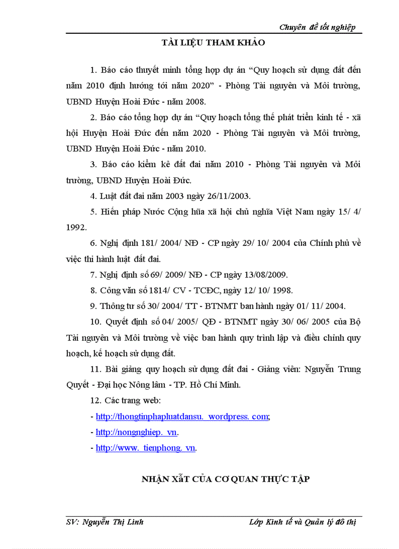 image for page Đánh giá quy hoạch sử dụng đất trên địa bàn Huyện Hoài Đức TP Hà Nội giai đoạn 2006 2010 1