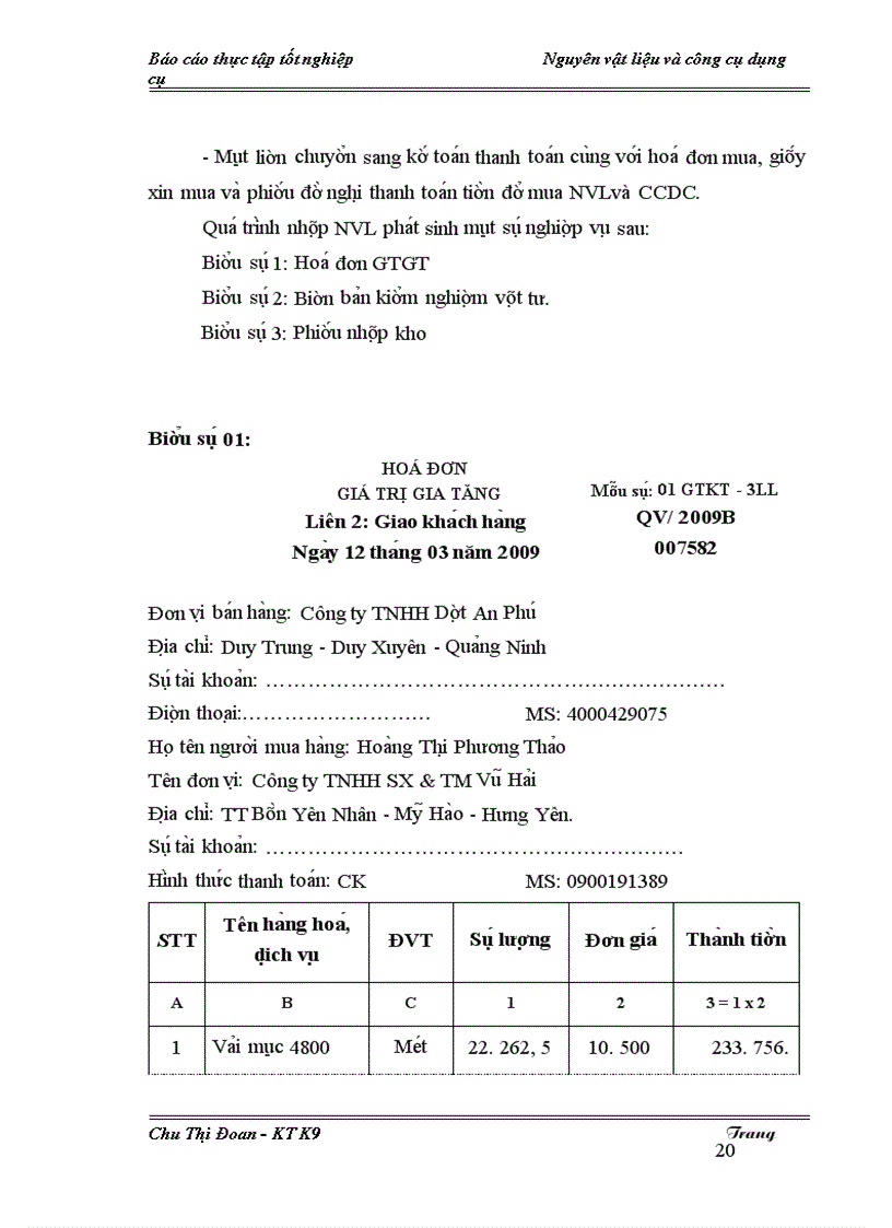 image for page Thư c tê công ta c kê toa n NVL va CCDC ta i Công ty TNHH SX TM Vu Ha i