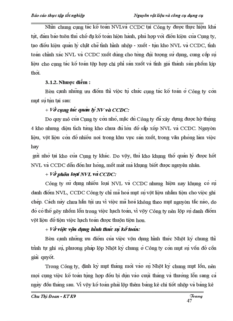 image for page Thư c tê công ta c kê toa n NVL va CCDC ta i Công ty TNHH SX TM Vu Ha i