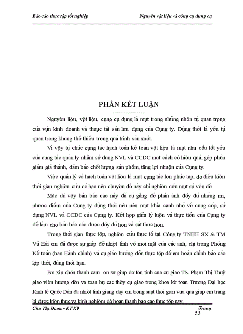 image for page Thư c tê công ta c kê toa n NVL va CCDC ta i Công ty TNHH SX TM Vu Ha i