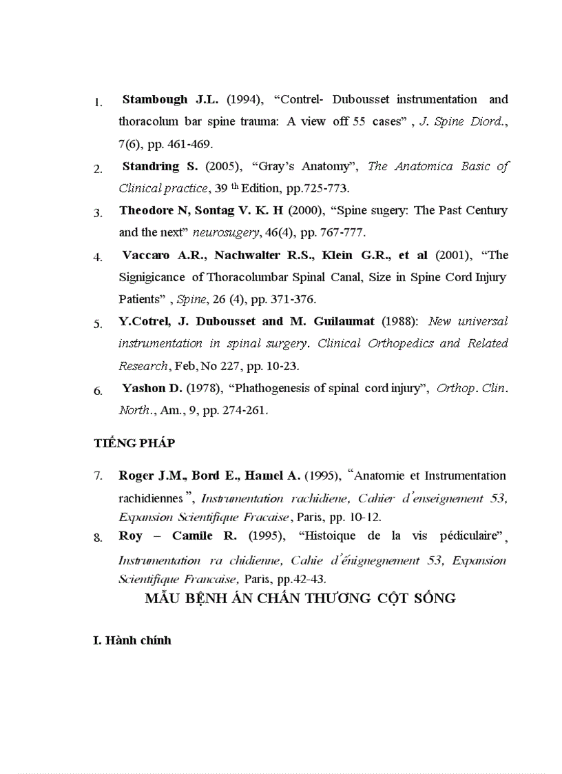 image for page Đánh giá kết quả điều trị phẫu thuật chấn thương cột sống ngực bằng phương pháp bắt vít qua cuống tại Bệnh viện Việt Đức 1
