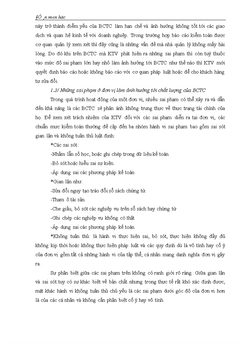 image for page Mối quan hệ giữa chức năng kiển toán với trách nhiệm của kiển toán viên về chất lượng kiểm toán báo cáo tài chính 1