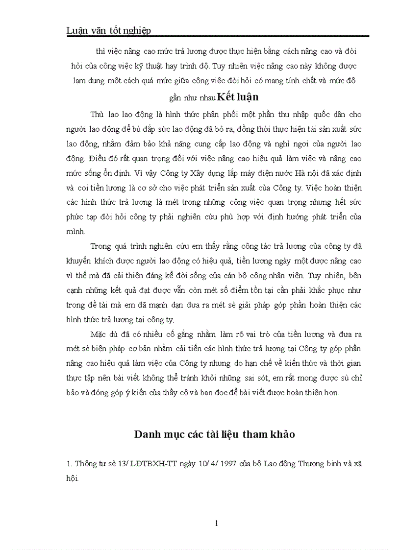 image for page Những giải pháp nhằm cải tiến các hình thức trả lương tại Công ty Xây dựng lắp máy điện nước Hà nội
