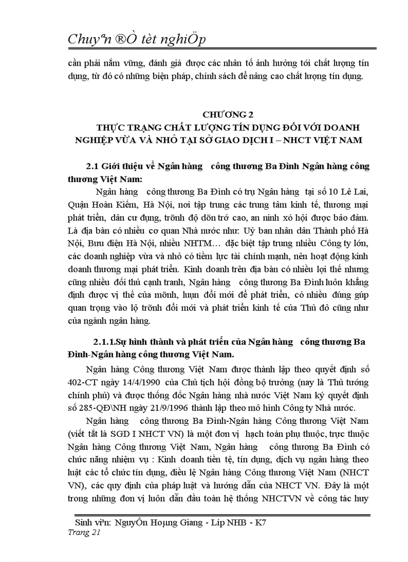 image for page Giải pháp nâng cao chất lượng tín dụng đối với doanh nghiệp vừa và nhỏ tại ngân hàng công thương khu vực Ba Đình thuộc ngân hàng TMCP công thương Việt Nam 1
