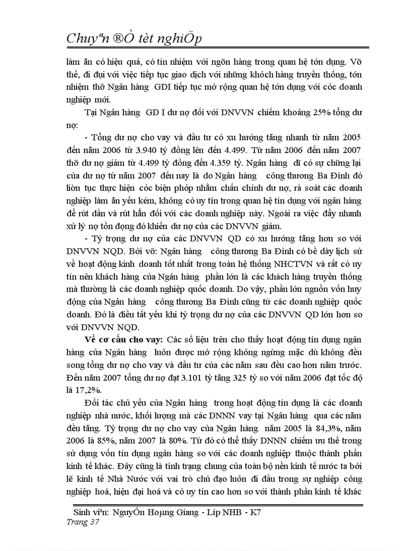 image for page Giải pháp nâng cao chất lượng tín dụng đối với doanh nghiệp vừa và nhỏ tại ngân hàng công thương khu vực Ba Đình thuộc ngân hàng TMCP công thương Việt Nam 1