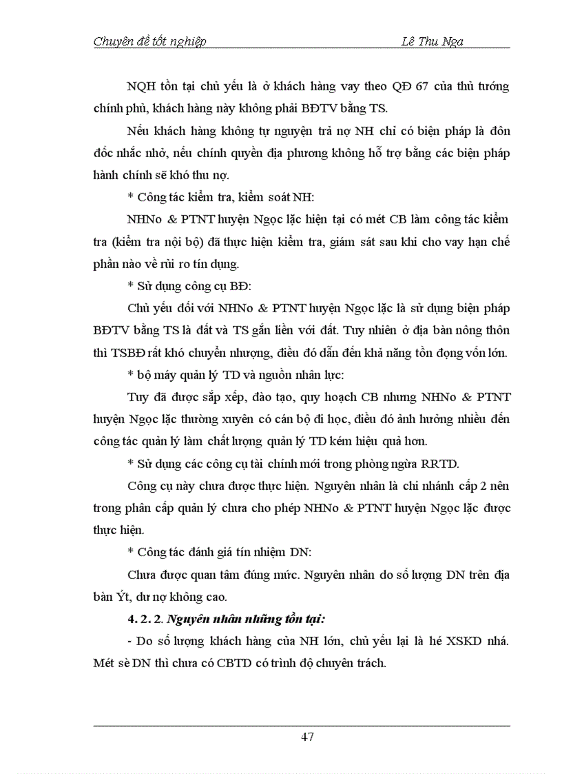 image for page Giải pháp phòng ngừa và hạn chế rủi ro tín dụng tại NHNo PTNT Huyện Ngọc Lặc Tỉnh Thanh Hoá 1