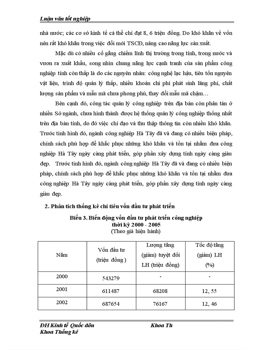 image for page Vận dụng một số phương pháp thống kê để phân tích tình hình phát triển công nghiệp trên địa bàn Hà Tây thời kỳ 2000 2005 và dự đoán đến năm 2007 1