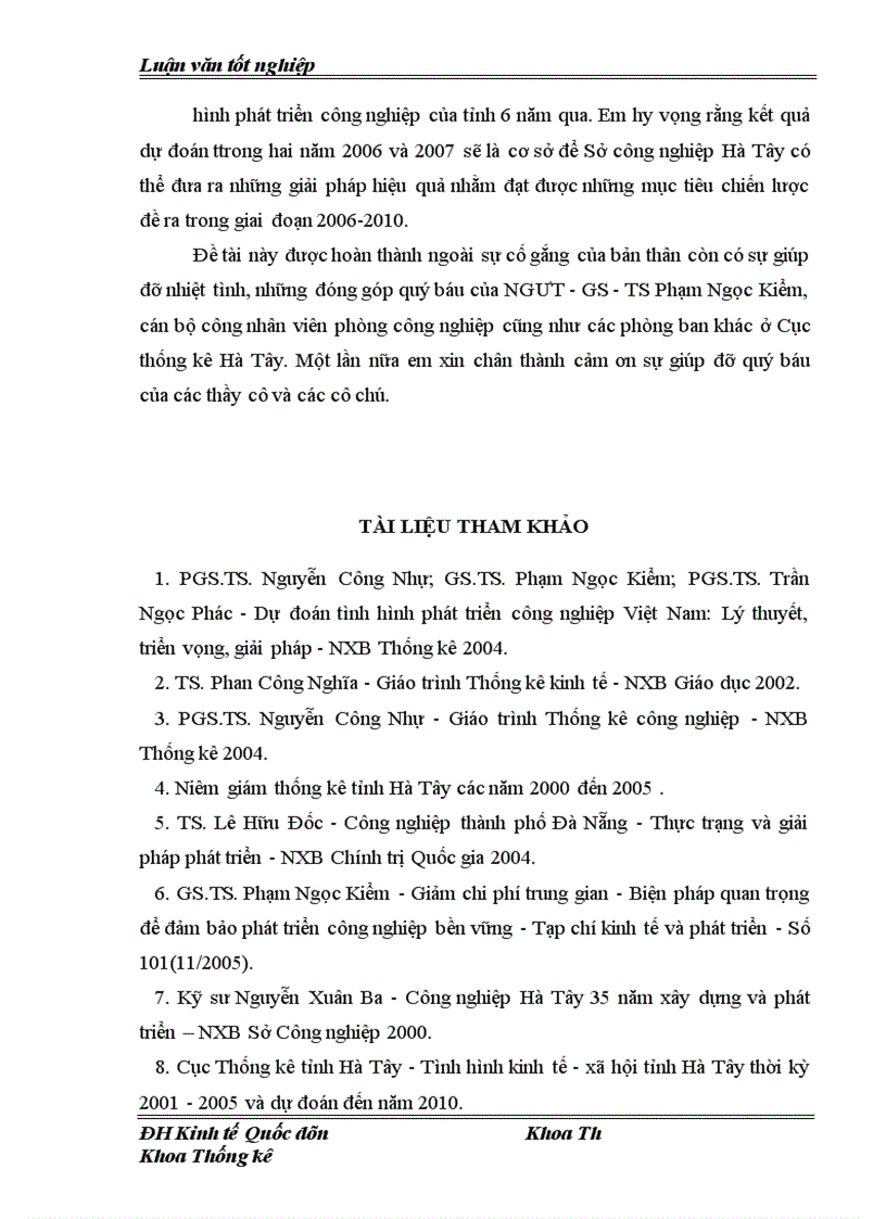 image for page Vận dụng một số phương pháp thống kê để phân tích tình hình phát triển công nghiệp trên địa bàn Hà Tây thời kỳ 2000 2005 và dự đoán đến năm 2007 1