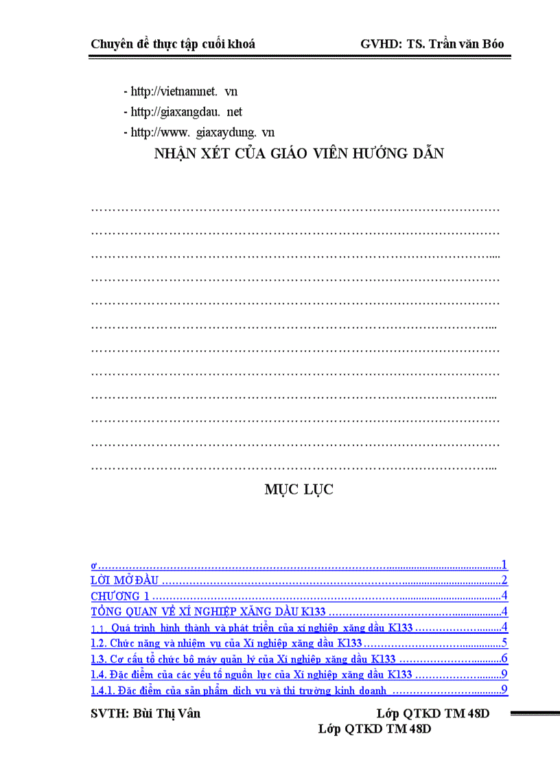 image for page Giải pháp nâng cao hiệu quả kinh doanh của Xí nghiệp xăng dầu K133