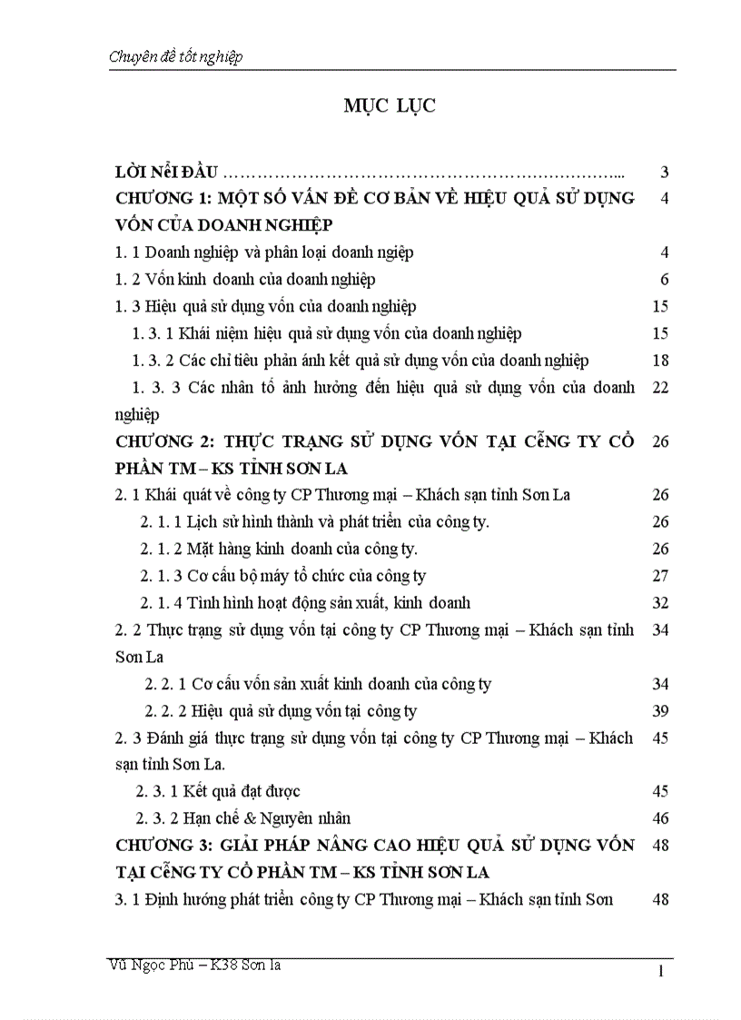 image for page Một số giải pháp nhằm nâng cao hiệu quả sử dụng vốn tại công ty Cổ phần Thương mại Khách sạn tỉnh Sơn La 1