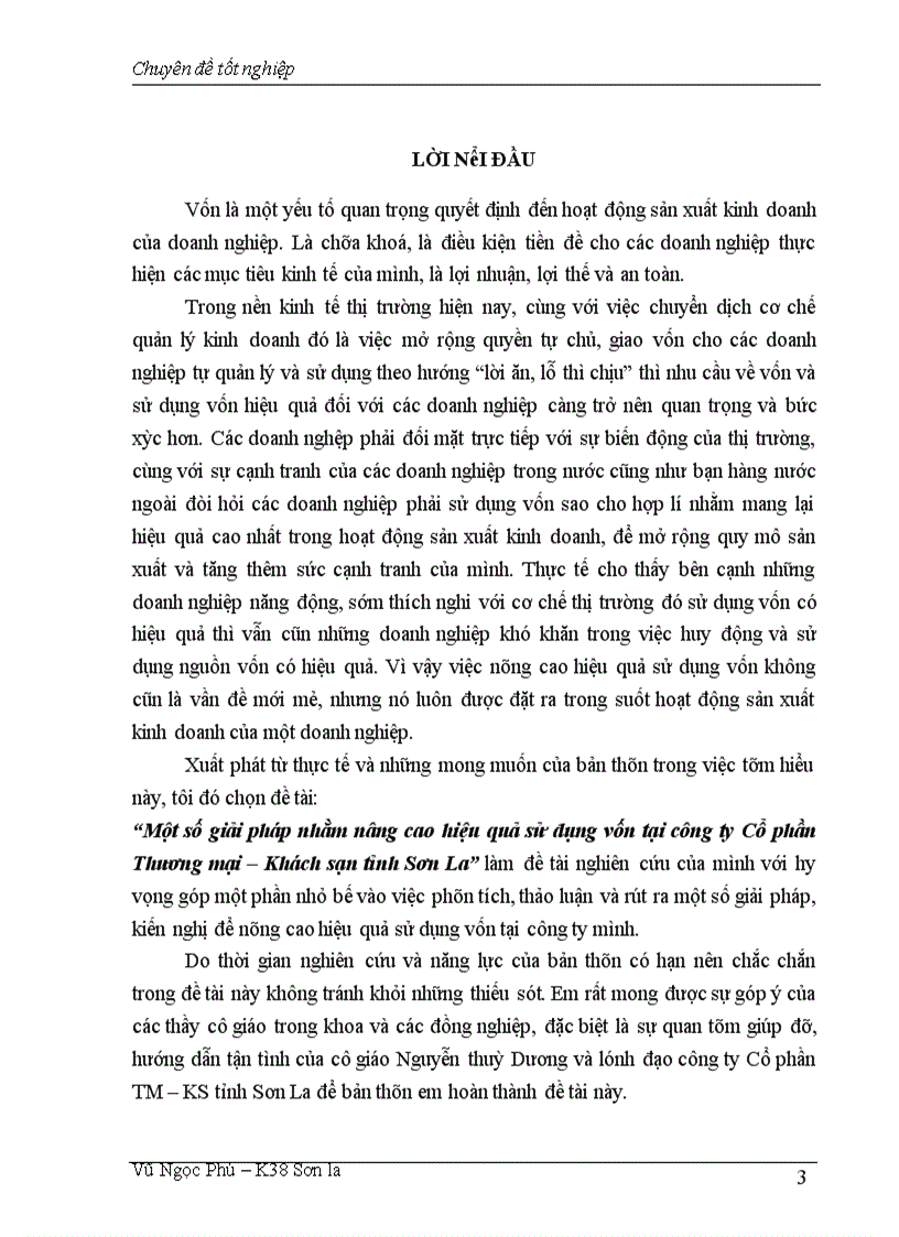 image for page Một số giải pháp nhằm nâng cao hiệu quả sử dụng vốn tại công ty Cổ phần Thương mại Khách sạn tỉnh Sơn La 1