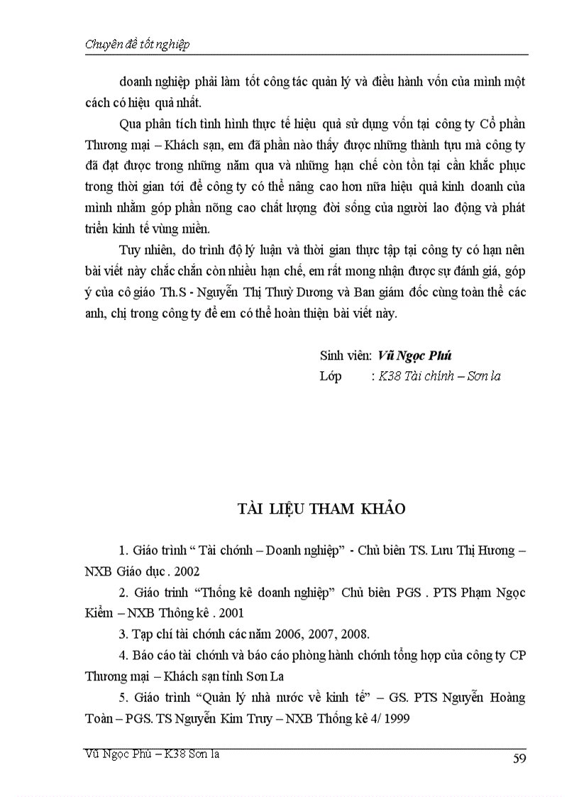 image for page Một số giải pháp nhằm nâng cao hiệu quả sử dụng vốn tại công ty Cổ phần Thương mại Khách sạn tỉnh Sơn La 1