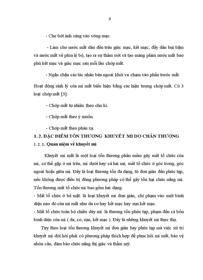 image for page Nghiên cứu đặc điểm tổn thương khuyết mi do chấn thương và kết quả điều trị