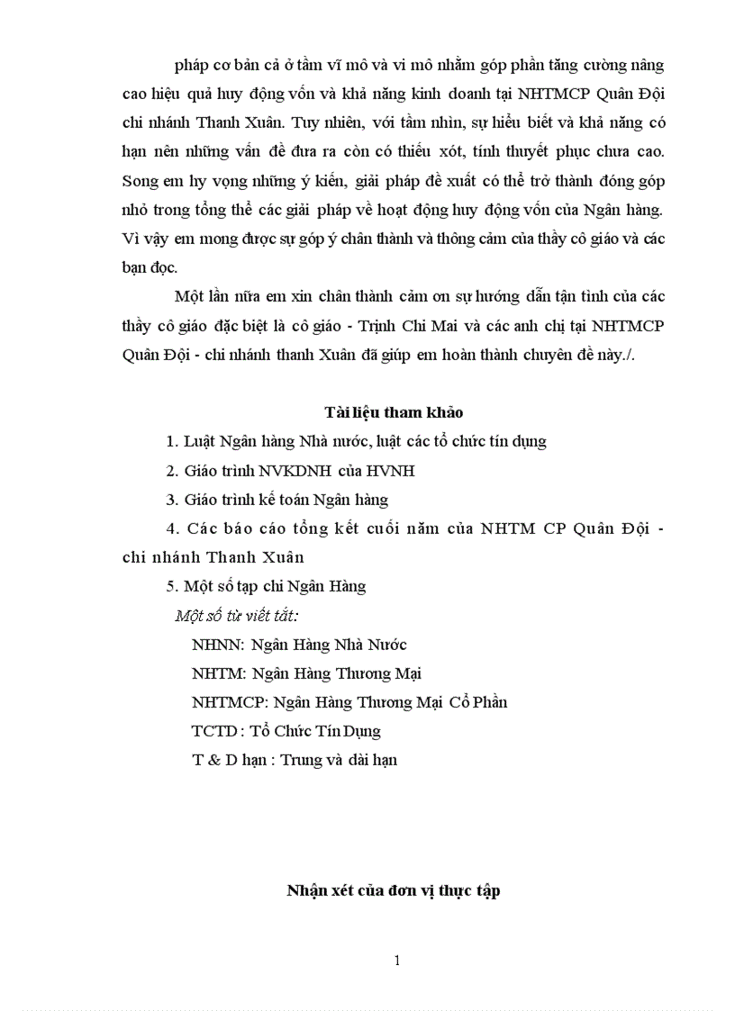 image for page Giải pháp tăng cường hoạt động huy động vốn tại Ngân hàng thương mại cổ phần quân đội chi nhánh Thanh Xuân 1