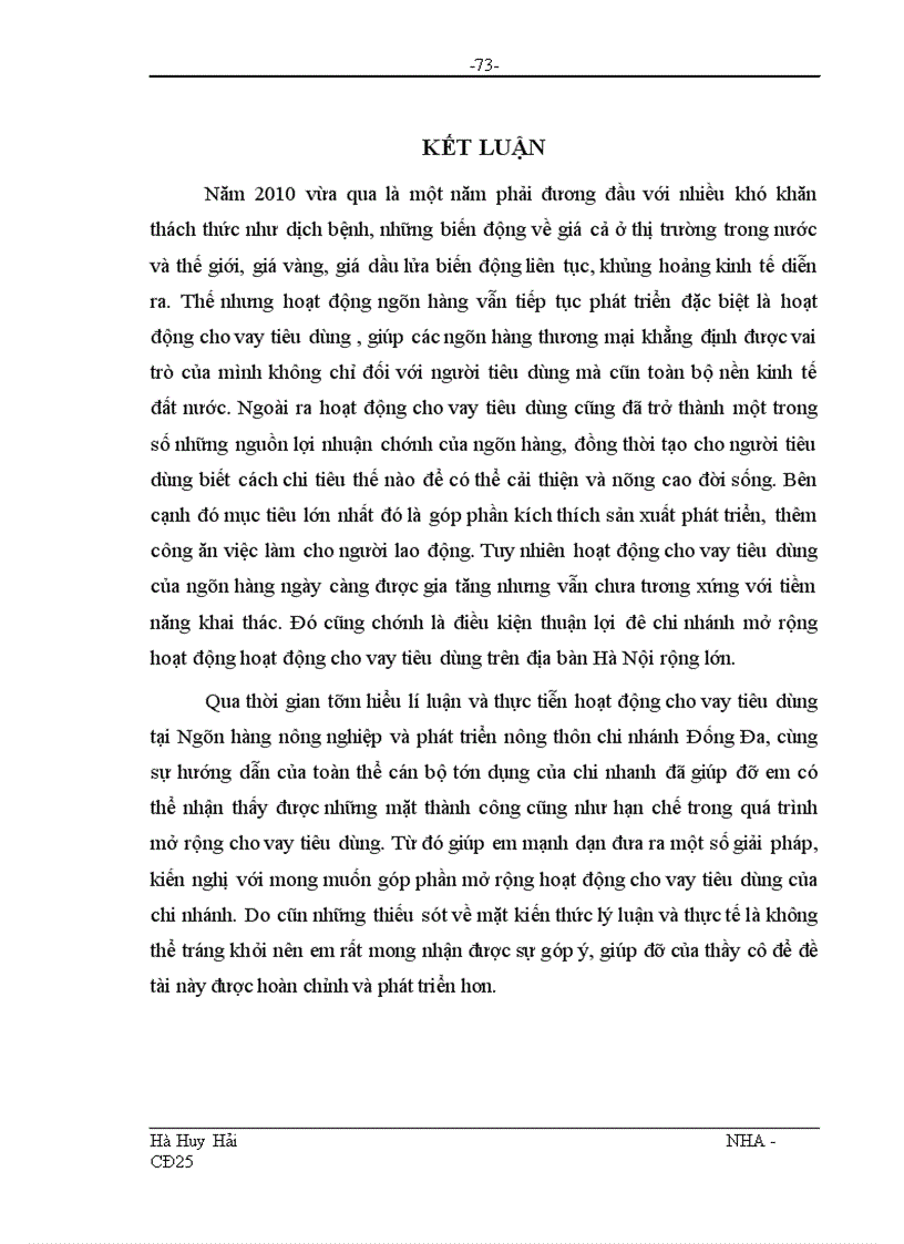 image for page Mở rộng hoạt động cho vay tiêu dùng tại Ngân hàng nông nghiệp và phát triển nông thôn chi nhánh Đống Đa 1