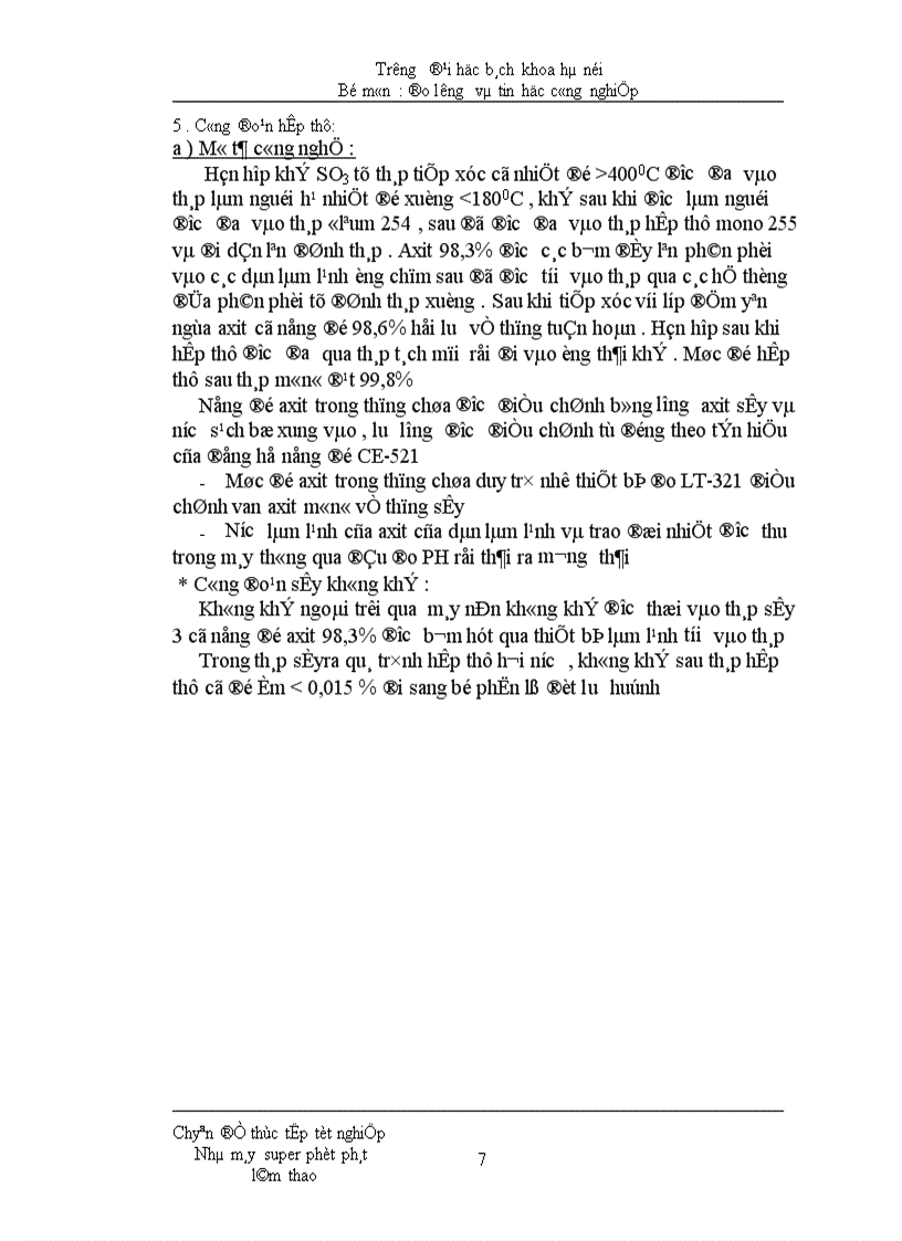 image for page Dây chuyền công nghệ sản xuất axit xí nghiệp axit số 2