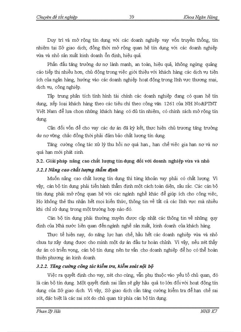image for page Giải pháp nâng cao chất lượng tín dụng đối với doanh nghiệp vừa và nhỏ tại Sở giao dịch ngân hàng Nông nghiệp và phát triển nông thôn Việt Nam