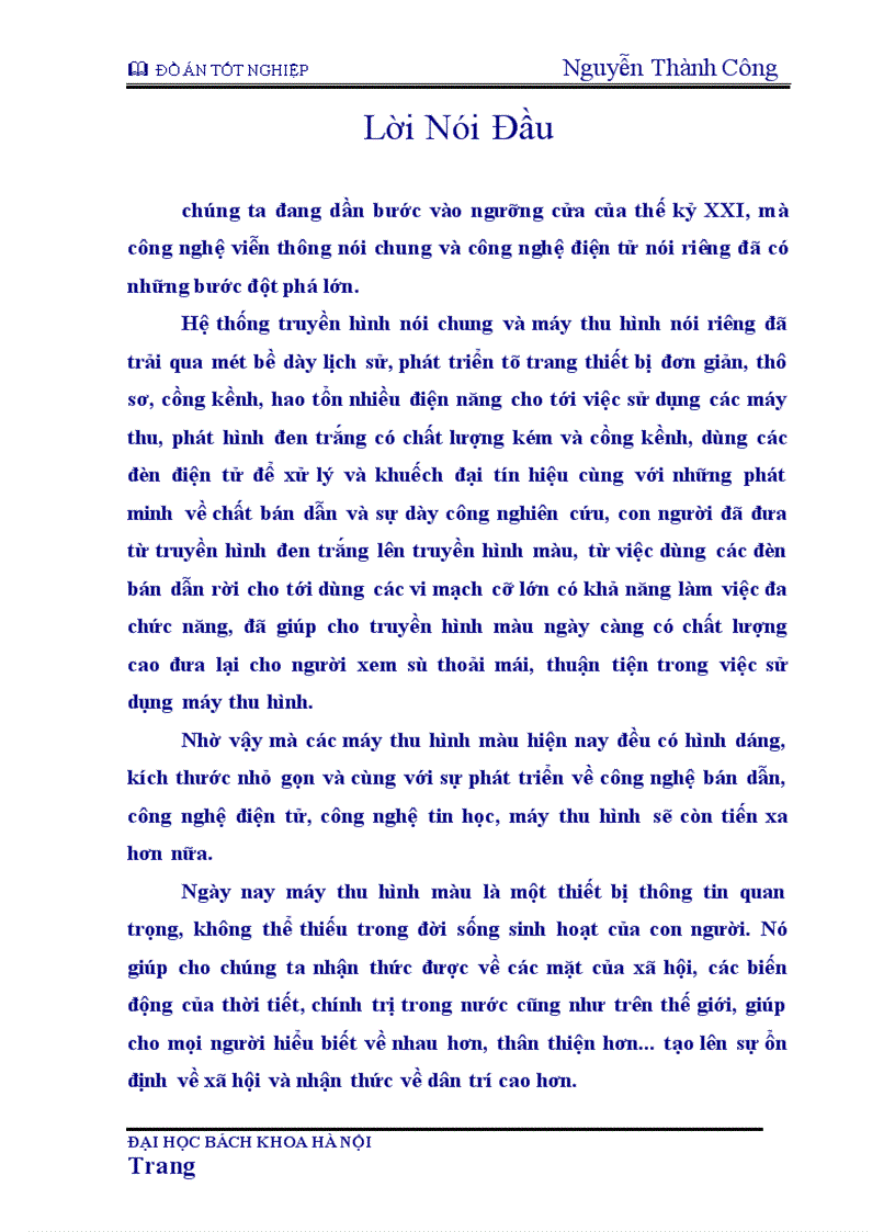 image for page Nguyên lý chung của máy thu hình màu và tác dụng từng khối trong máy thu hình 1