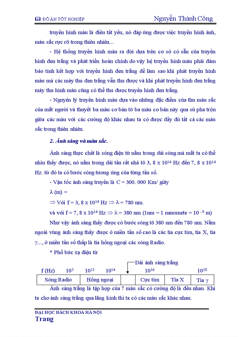 image for page Nguyên lý chung của máy thu hình màu và tác dụng từng khối trong máy thu hình 1