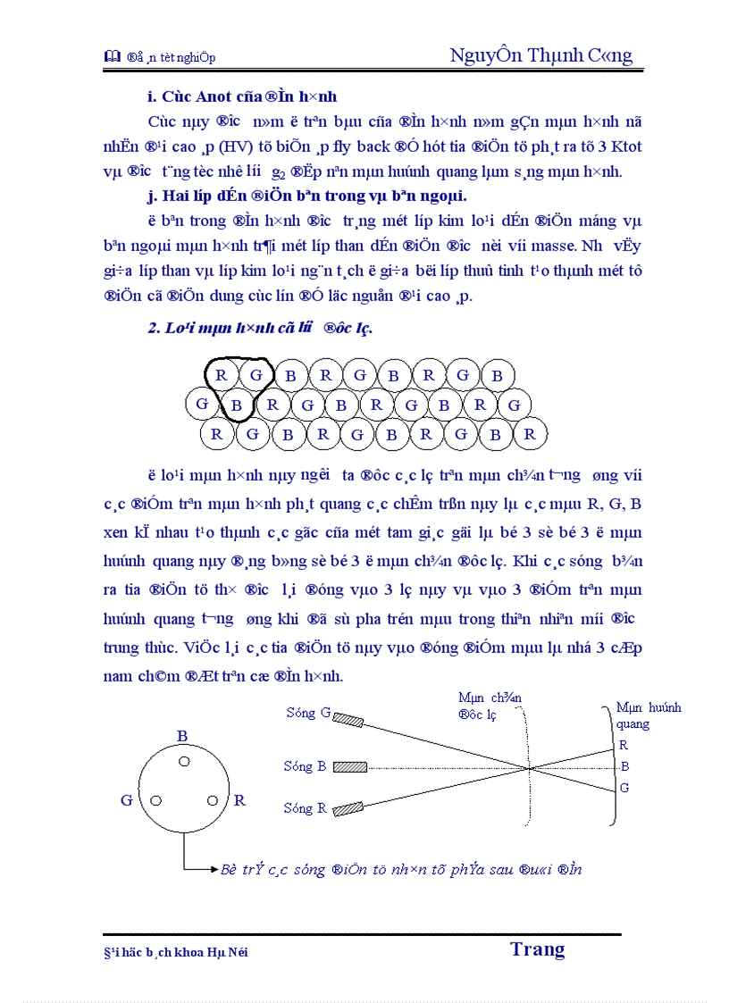 image for page Nguyên lý chung của máy thu hình màu và tác dụng từng khối trong máy thu hình 1