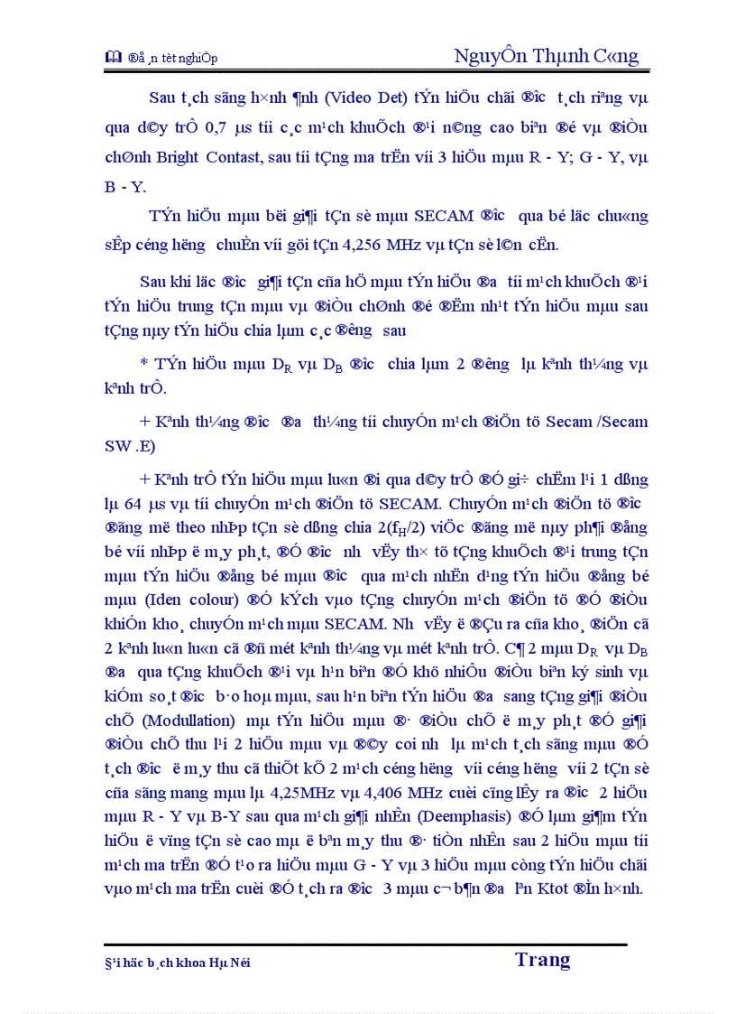 image for page Nguyên lý chung của máy thu hình màu và tác dụng từng khối trong máy thu hình 1