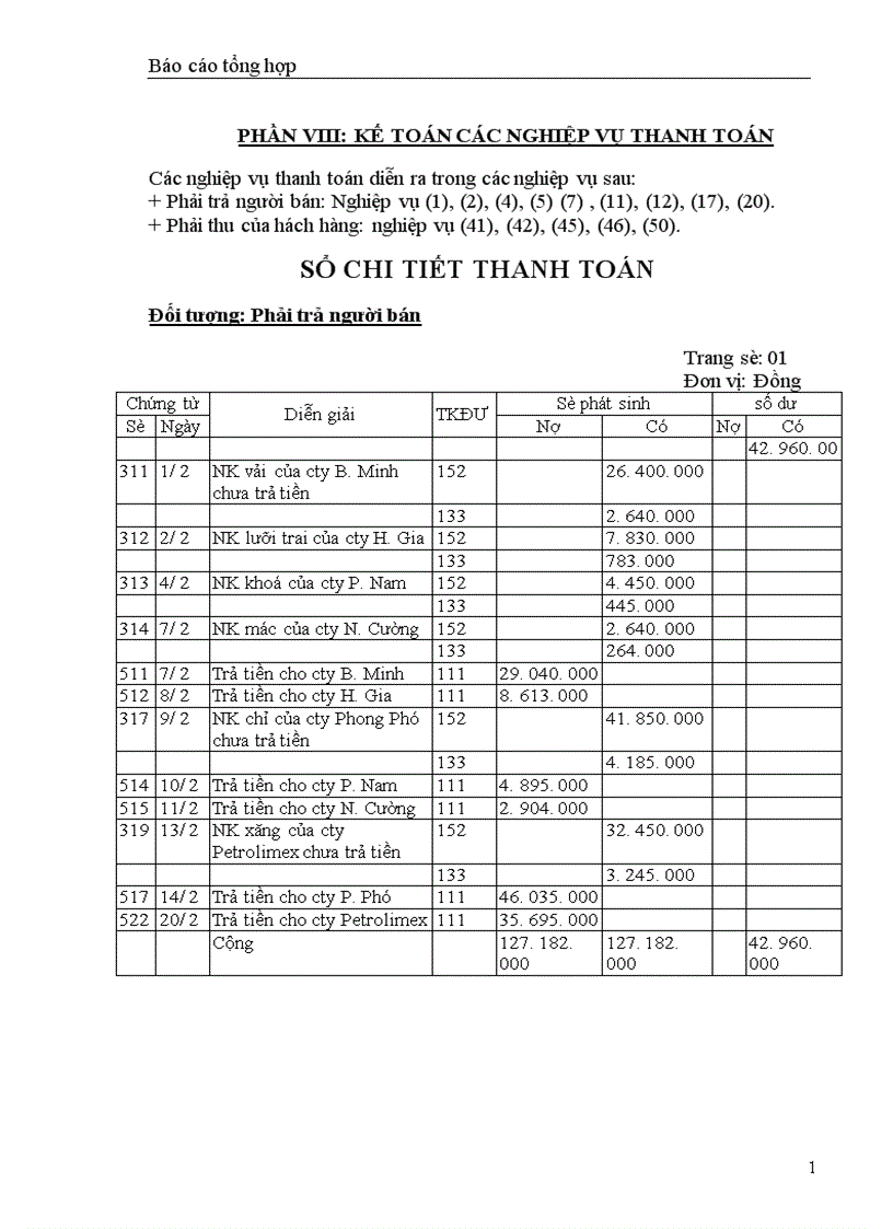 kế toán các nghiệp vụ thanh toán